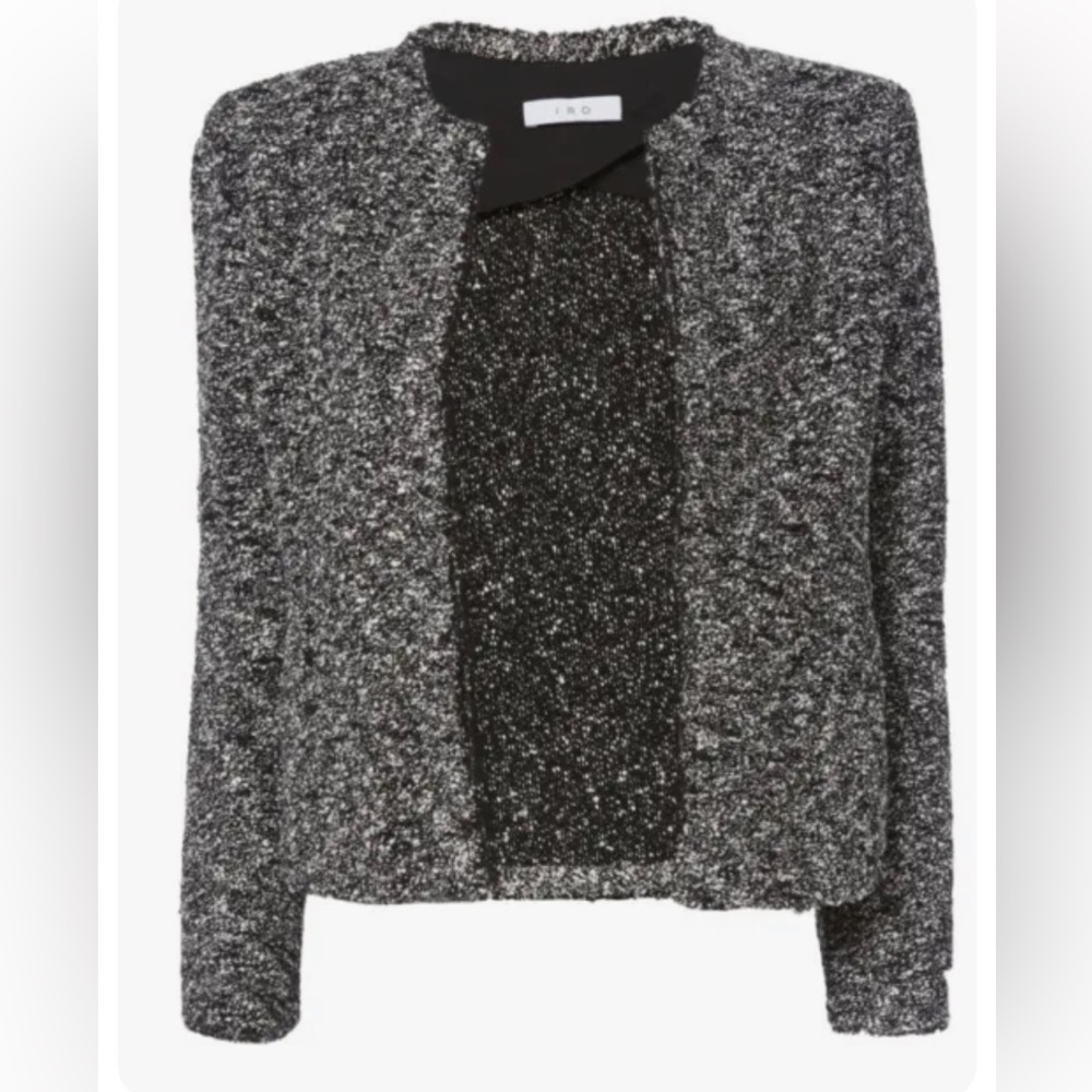 Iro Chada Open Tweed Blazer Jacket Size 38